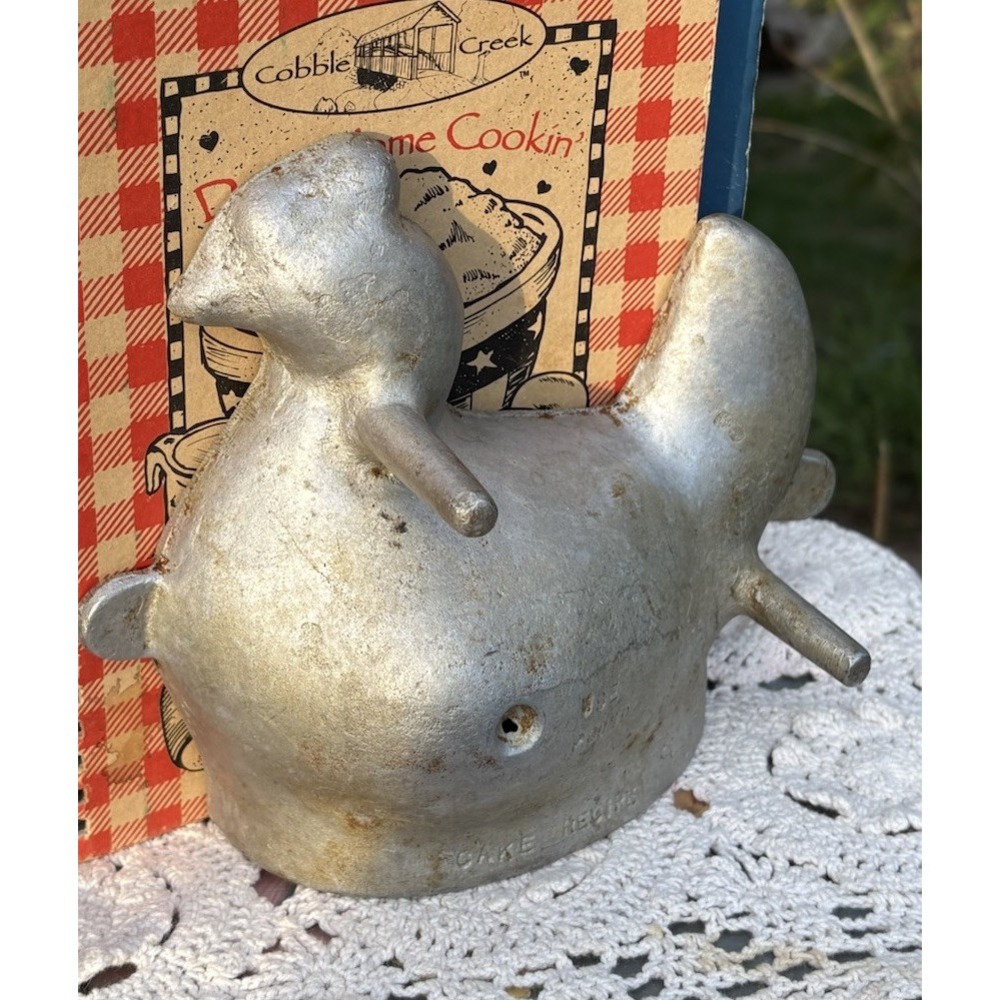 Vintage Chicken Rooster Baking Molds Aluminum 2 Piece Model Farmhouse Decor